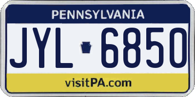 PA license plate JYL6850