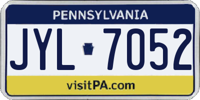 PA license plate JYL7052