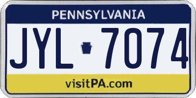 PA license plate JYL7074
