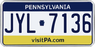 PA license plate JYL7136