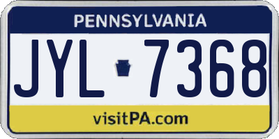 PA license plate JYL7368