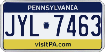 PA license plate JYL7463