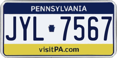 PA license plate JYL7567