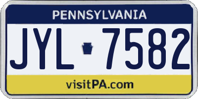 PA license plate JYL7582