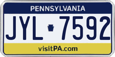 PA license plate JYL7592