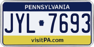 PA license plate JYL7693