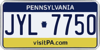 PA license plate JYL7750