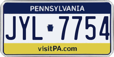 PA license plate JYL7754