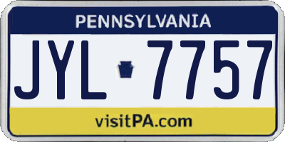 PA license plate JYL7757
