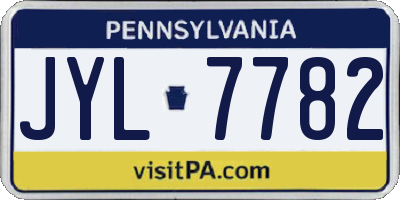 PA license plate JYL7782