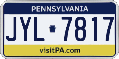 PA license plate JYL7817
