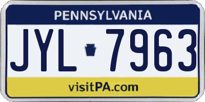 PA license plate JYL7963