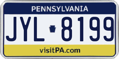 PA license plate JYL8199
