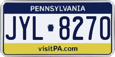 PA license plate JYL8270