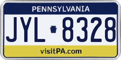 PA license plate JYL8328