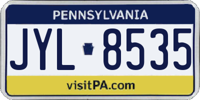 PA license plate JYL8535