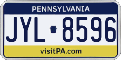 PA license plate JYL8596