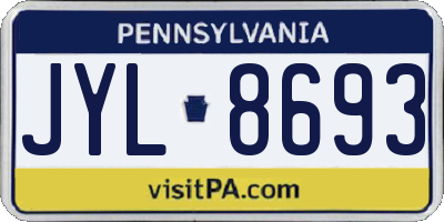 PA license plate JYL8693