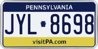 PA license plate JYL8698