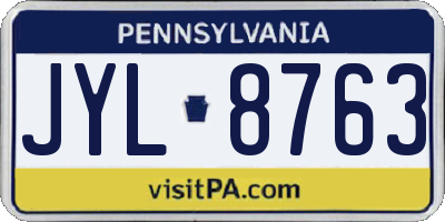 PA license plate JYL8763