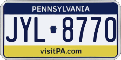 PA license plate JYL8770