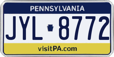 PA license plate JYL8772