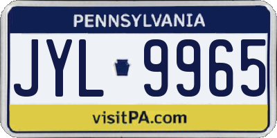 PA license plate JYL9965