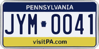 PA license plate JYM0041