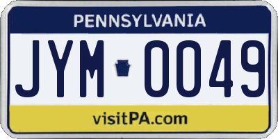 PA license plate JYM0049