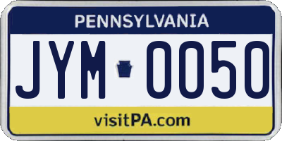 PA license plate JYM0050