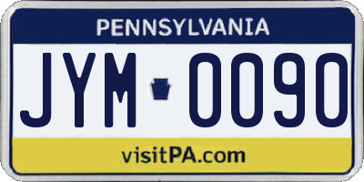 PA license plate JYM0090
