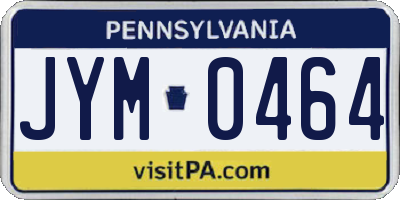 PA license plate JYM0464