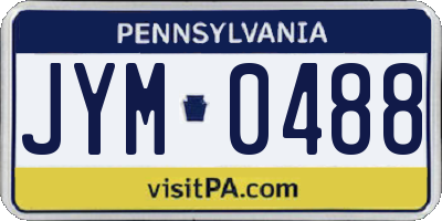 PA license plate JYM0488