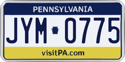 PA license plate JYM0775