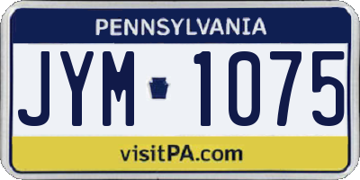 PA license plate JYM1075