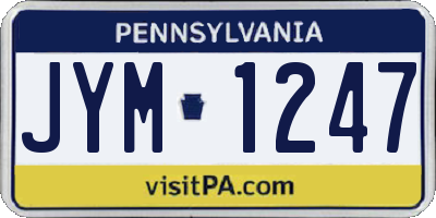 PA license plate JYM1247