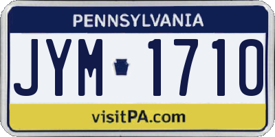 PA license plate JYM1710