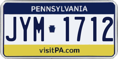 PA license plate JYM1712