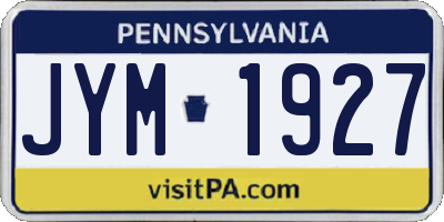 PA license plate JYM1927