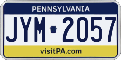 PA license plate JYM2057