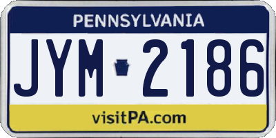 PA license plate JYM2186
