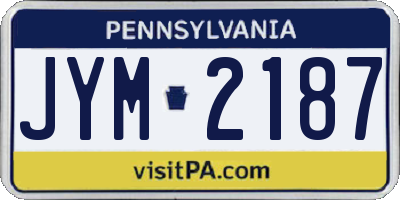 PA license plate JYM2187