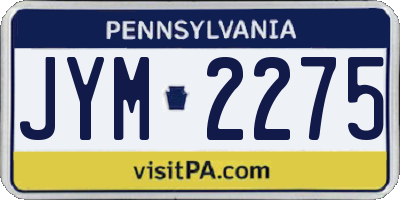 PA license plate JYM2275