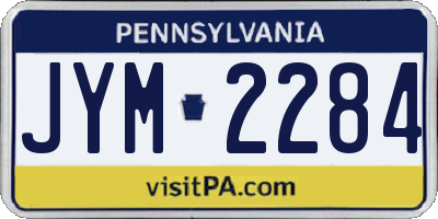 PA license plate JYM2284