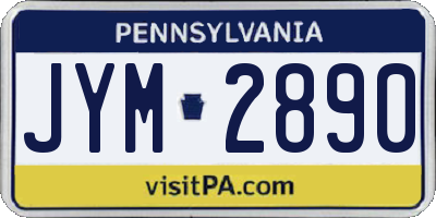 PA license plate JYM2890