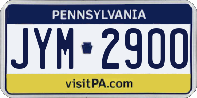 PA license plate JYM2900