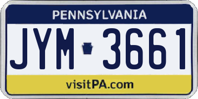 PA license plate JYM3661
