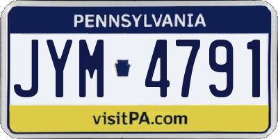PA license plate JYM4791