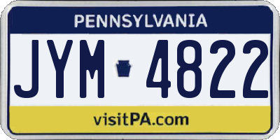 PA license plate JYM4822