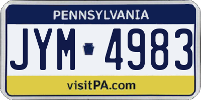 PA license plate JYM4983
